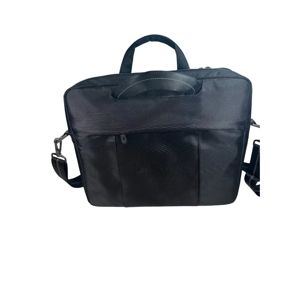 Dell Black Nylon Laptop Bag With Adjustable Shoulder Strap & Multiple Compartmen
